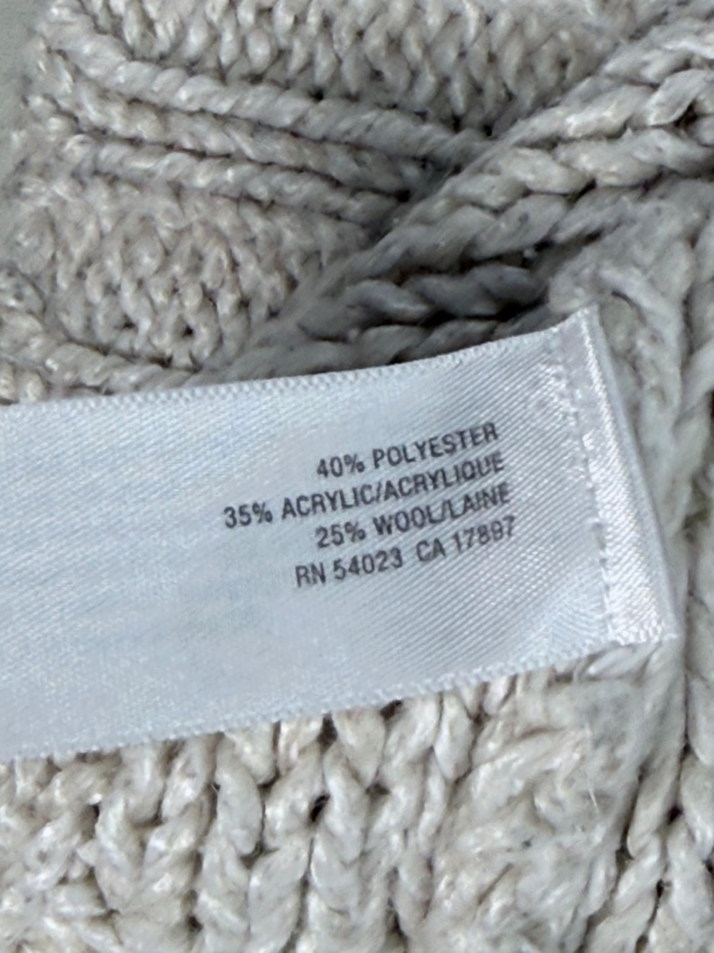 Old Navy Cable Knit Button Front Long Cardigan Sweater Cream Beige L/G - Picture 5 of 6